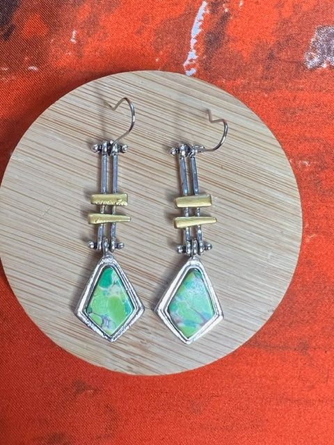 Bohemian Faux Green Stone Earrings