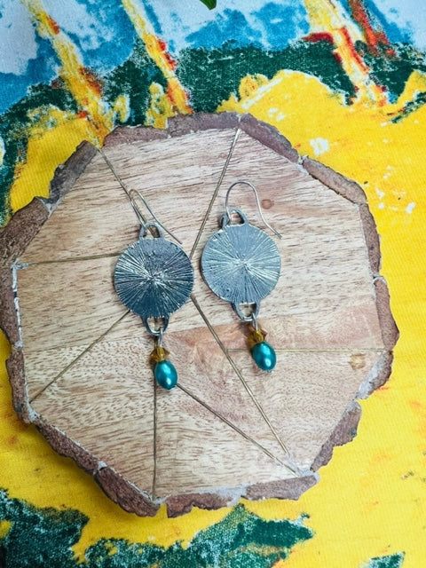 Dragon Fly with Blue Stone Earrings