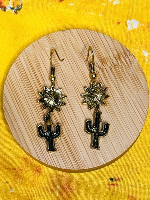 Sunflower & Cactus Earrings