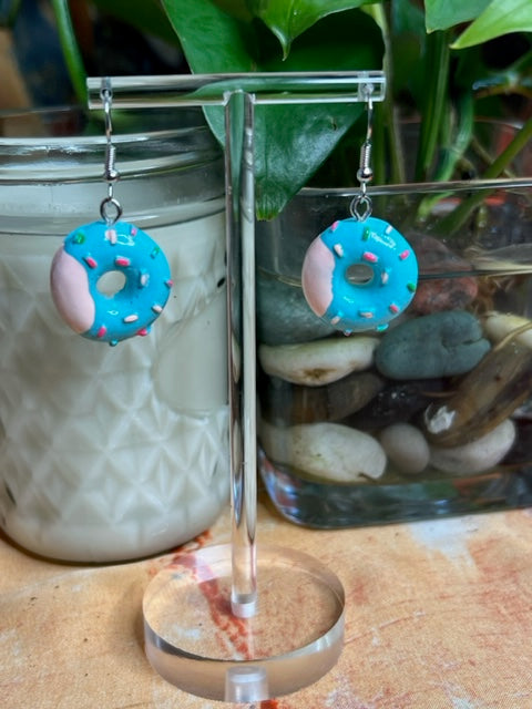 Blue Donut Earrings