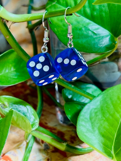 Blue Dice Earrings