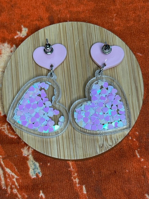 Pink Heart Earrings