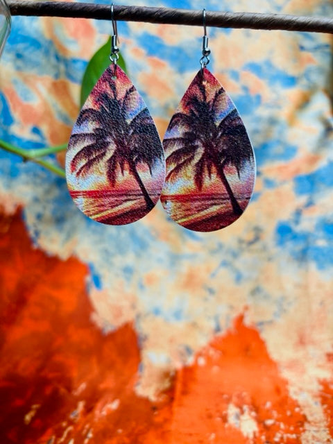 Yellow Coconut Tree Earrings