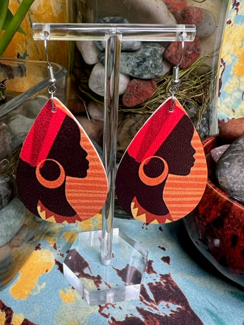 African Woman Silhouette Earrings