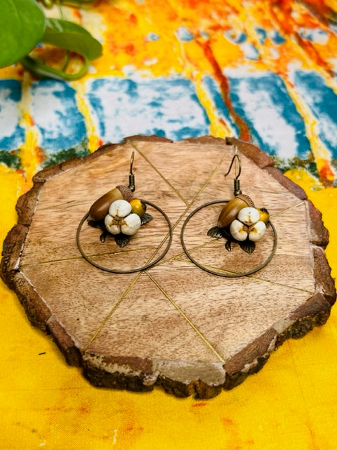 Handmade Flower Drop Earrings