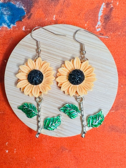 Sunflower Dangle Earrings