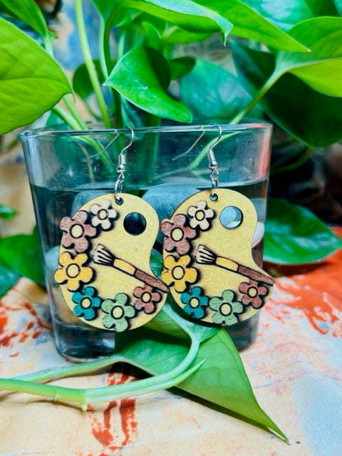 Cute Flower Decor Palette Design Earrings