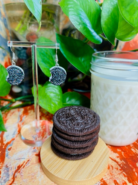 Glitter Chocolate cookies with cream filling Earrings