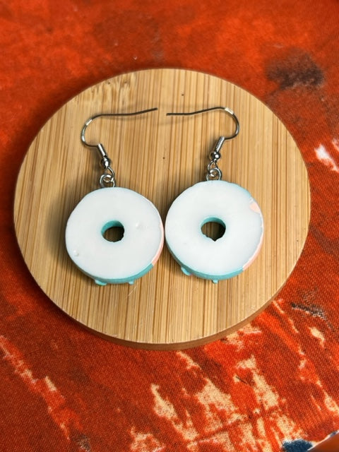 Blue Donut Earrings