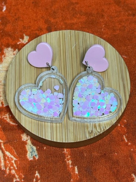 Pink Heart Earrings