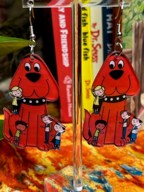 Red Cartoon Dog Earrings