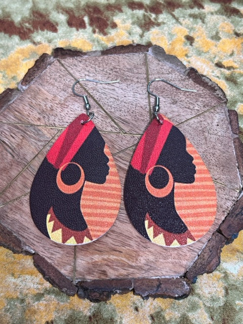 African Woman Silhouette Earrings