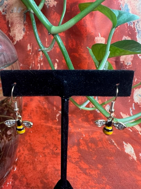 Sparkling Rhinestones Bee Earrings