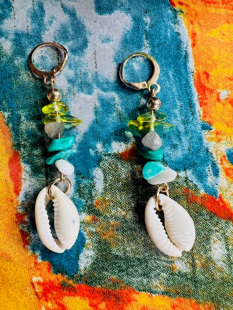 Colorful Beach Inspired Shell Earrings