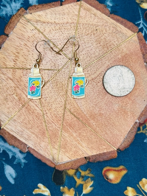 Blue Hot Water Bottle Earrings