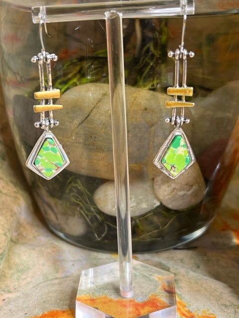 Bohemian Faux Green Stone Earrings