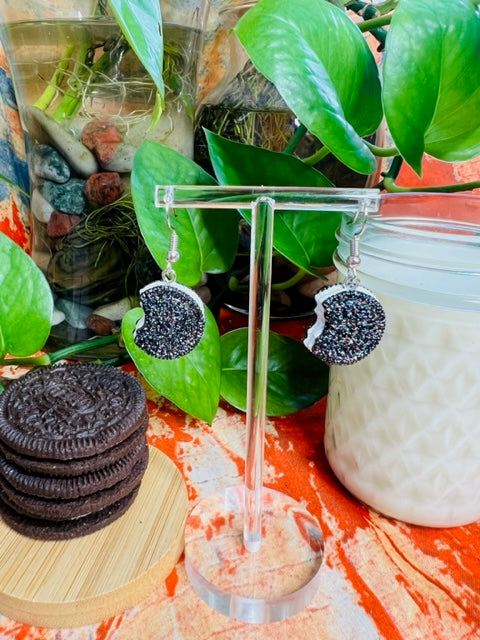 Glitter Chocolate cookies with cream filling Earrings