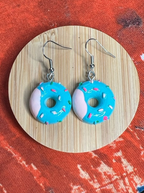 Blue Donut Earrings