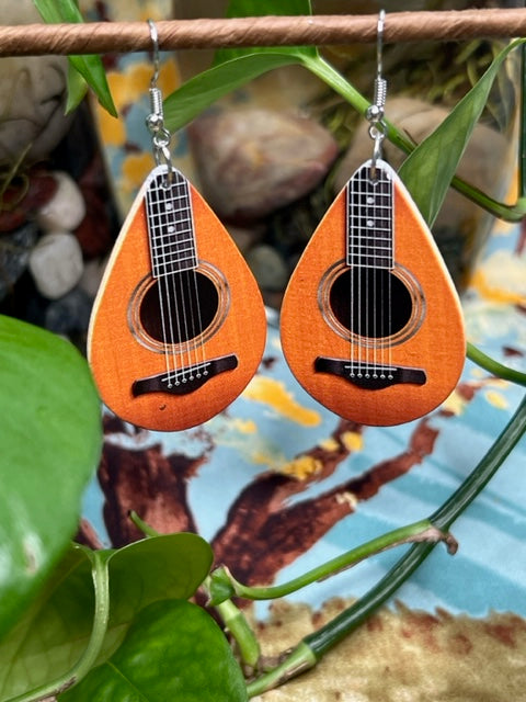 Waterdrop Shape Ukulele Earrings