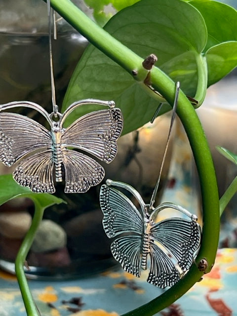 Silver Butterfly Earrings