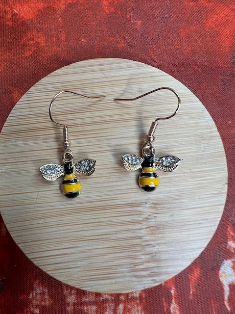 Sparkling Rhinestones Bee Earrings