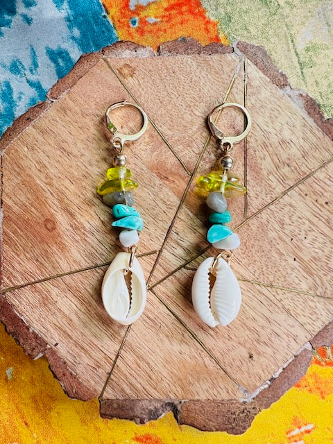 Colorful Beach Inspired Shell Earrings