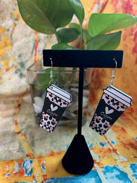 Valentine's Day Heart Shape Coffee Earrings