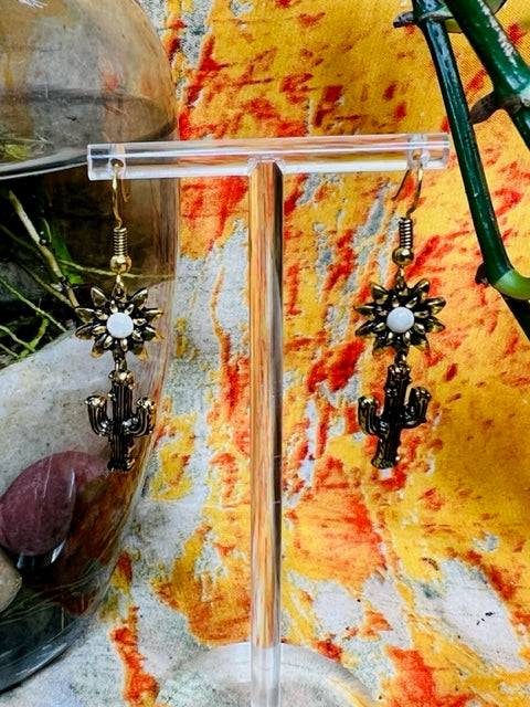 Sunflower & Cactus Earrings