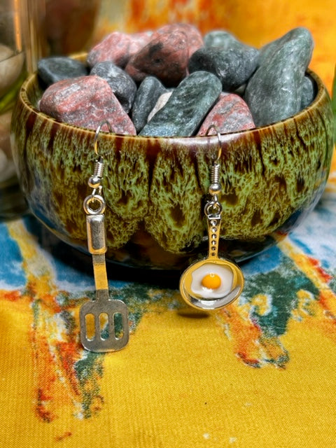 Spatula & Fried Egg Earrings