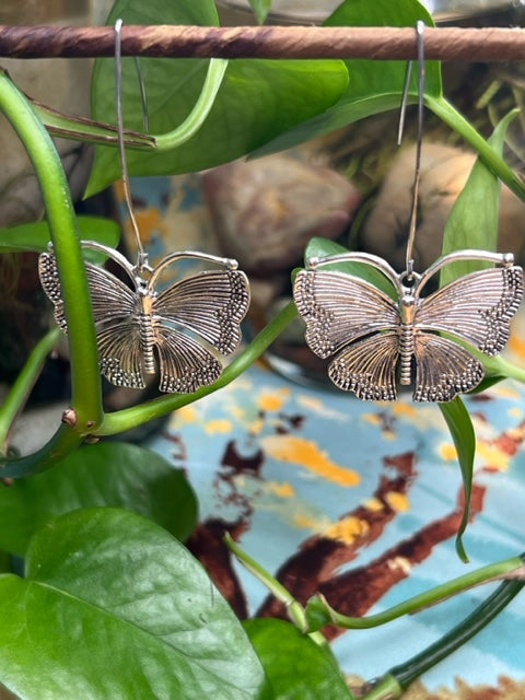 Silver Butterfly Earrings