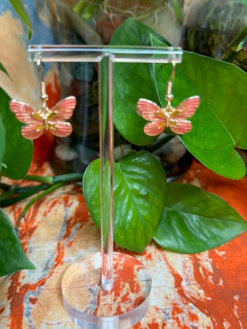 Pink Butterfly Earrings