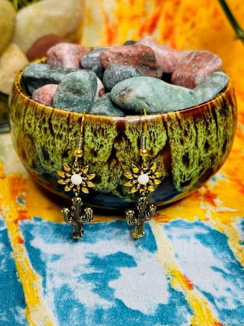 Sunflower & Cactus Earrings